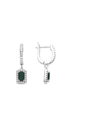 Luxenter Oorbellen van 925 sterling zilver en zirkonia in aquamarijn met rhodiumafwerking - Koiesa