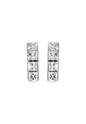 Luxenter Oorbellen van 925 sterling zilver met glanzende zirkonia en rhodiumafwerking - Riviere