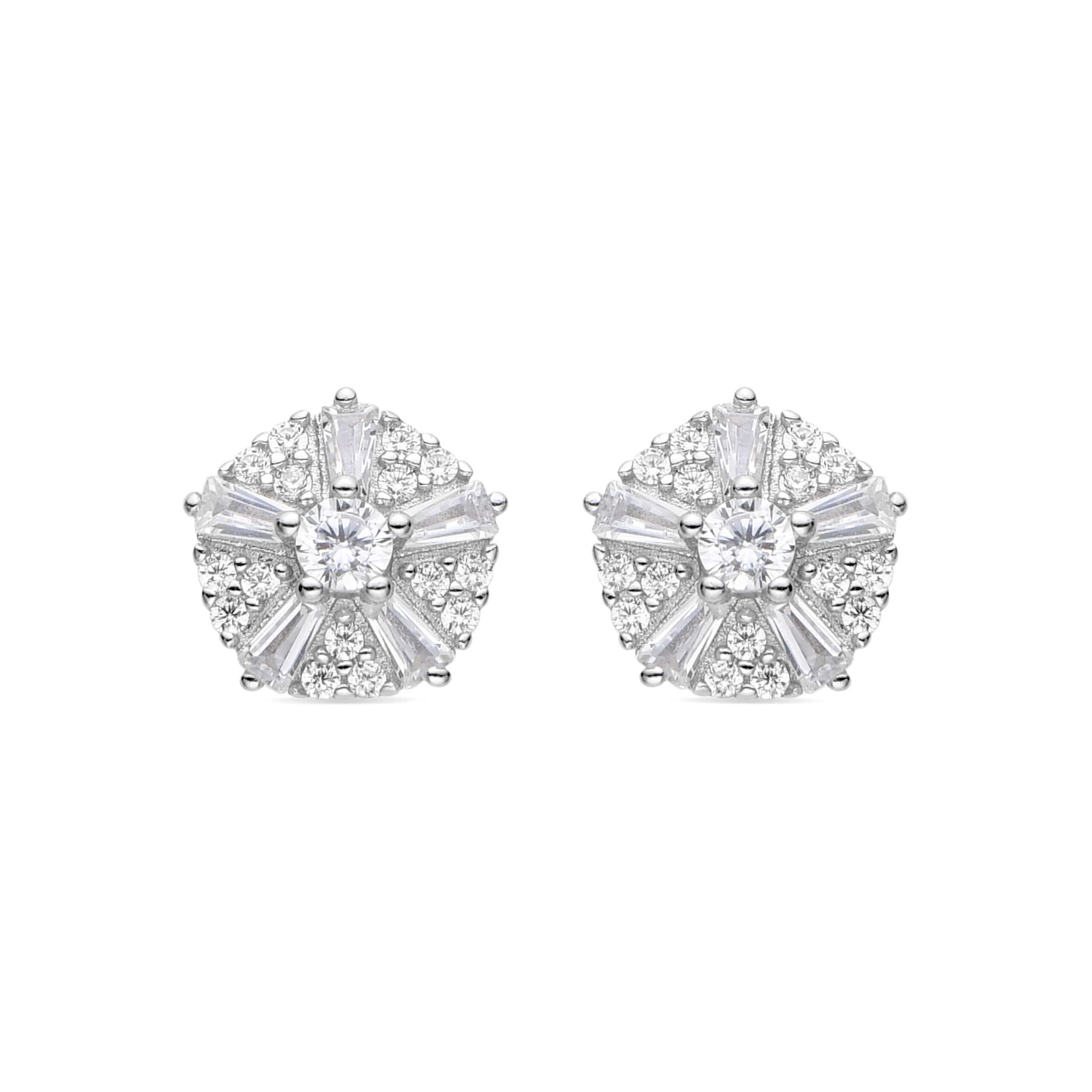 Luxenter Oorbellen van 925 sterling zilver en schitterende zirkonia met rhodiumafwerking - Umya