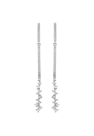 Luxenter Oorbellen van 925 sterling zilver en glanzende zirkonia met rhodiumafwerking - Zener