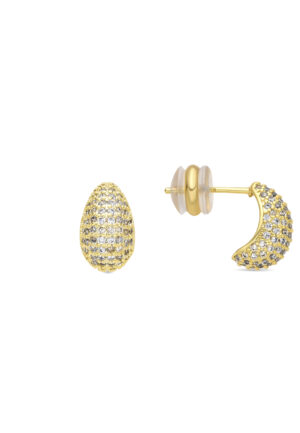 Luxenter Oorbellen met 18k geelgouden afwerking en schitterende zirkonia - Kincon