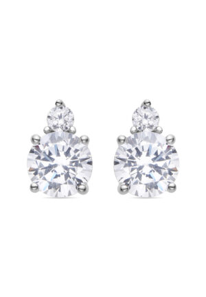 Luxenter Oorbellen van 925 sterling zilver en glanzende zirkonia met rhodiumafwerking - Akma