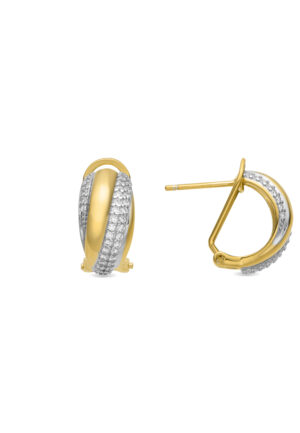 Luxenter Oorbellen van 925 sterling zilver en schitterende zirkonia met 18-karaats geelgoud afwerking - Musi