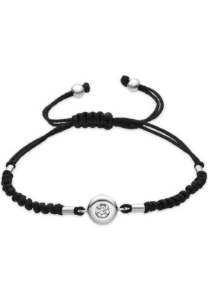 Luxenter Armband van 925 sterling zilver en glanzende zirkonia met rhodiumafwerking - Button