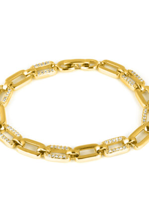 Luxenter Armband met glanzende zirkonia, afgewerkt in 18-karaats geelgoud - Asgoth
