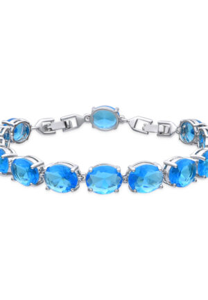 Luxenter Armband met zilveren afwerking en aquamarijn zirkoon - Nou