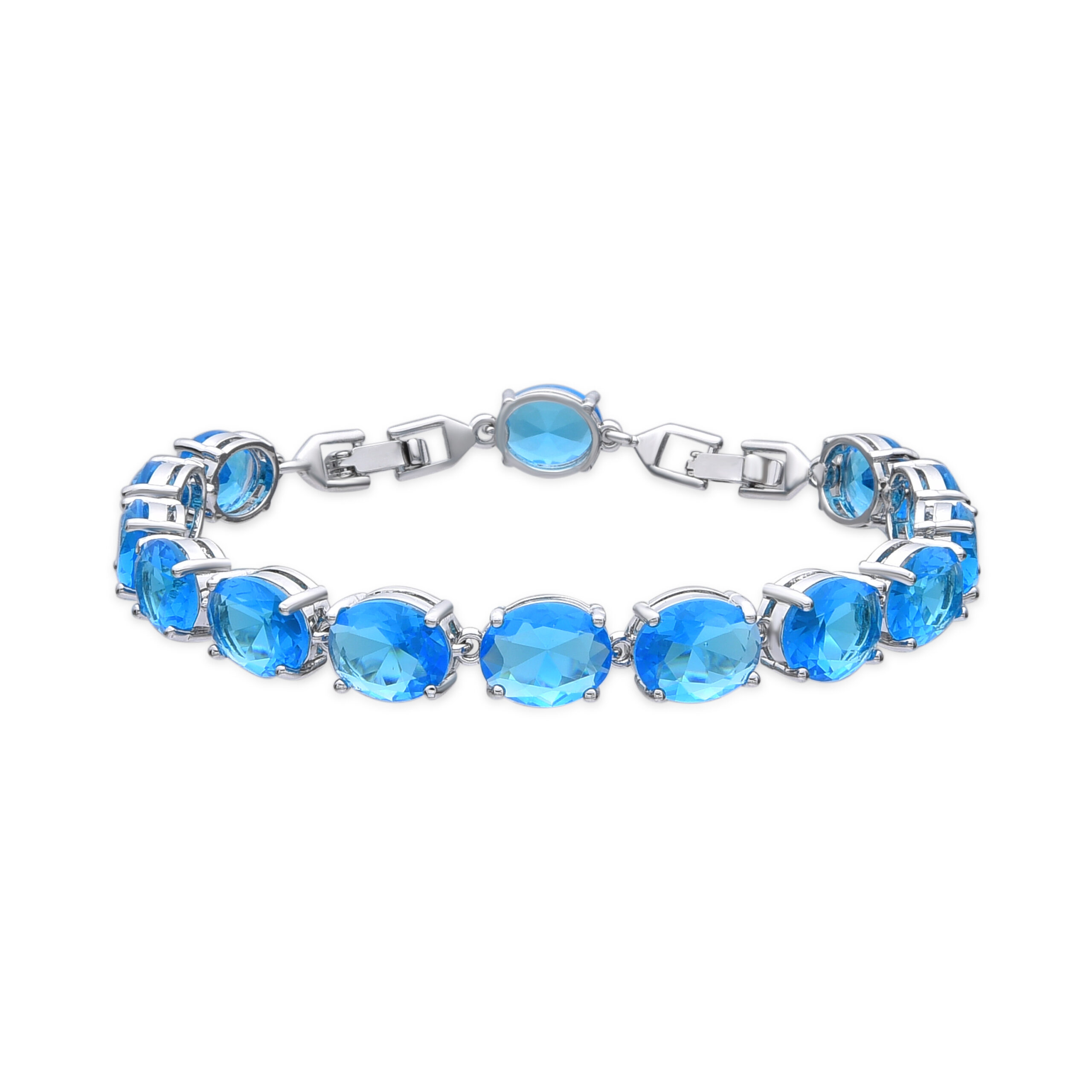 Luxenter Armband met zilveren afwerking en aquamarijn zirkoon - Nou