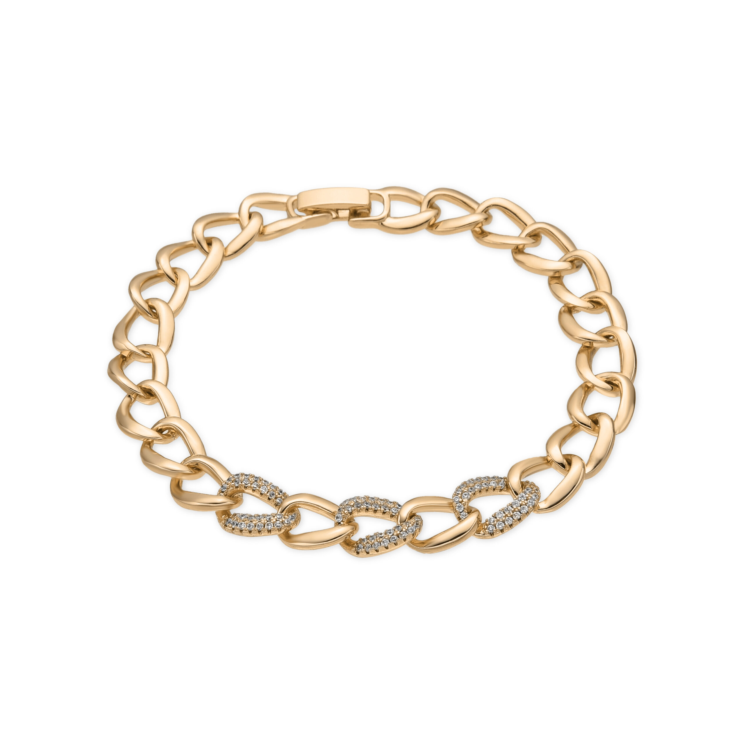 Luxenter Armband met 18-karaats geelgouden afwerking en schitterende zirkonia - Uryo