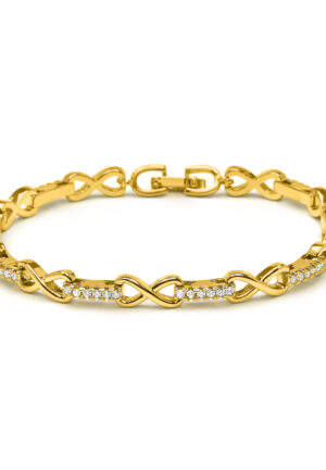 Luxenter Armband met schitterende zirkonia, afgewerkt in 18 karaats geelgoud - Raak