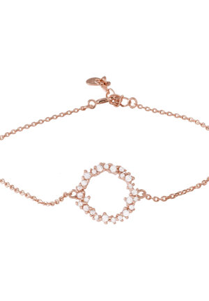 Luxenter 925 Sterling zilveren armband met glanzende zirkonia afgewerkt in 18K roségoud - Thilak