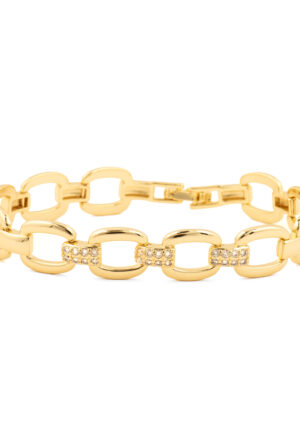 Luxenter Armband met schitterende zirkonia, afgewerkt in 18 karaats geelgoud - Insio