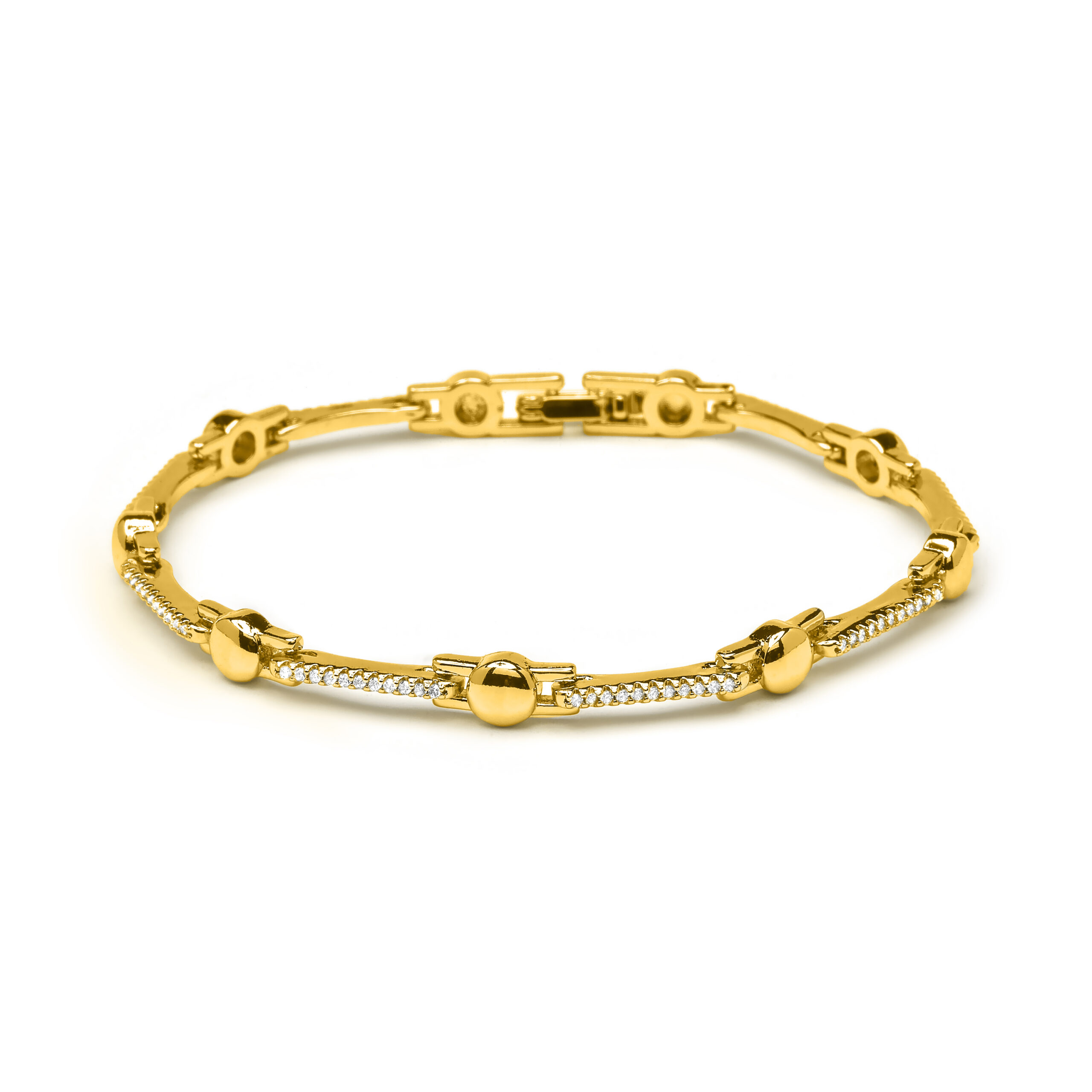 Luxenter Armband met schitterende zirkonia, afgewerkt in 18 karaats geelgoud - Rarix