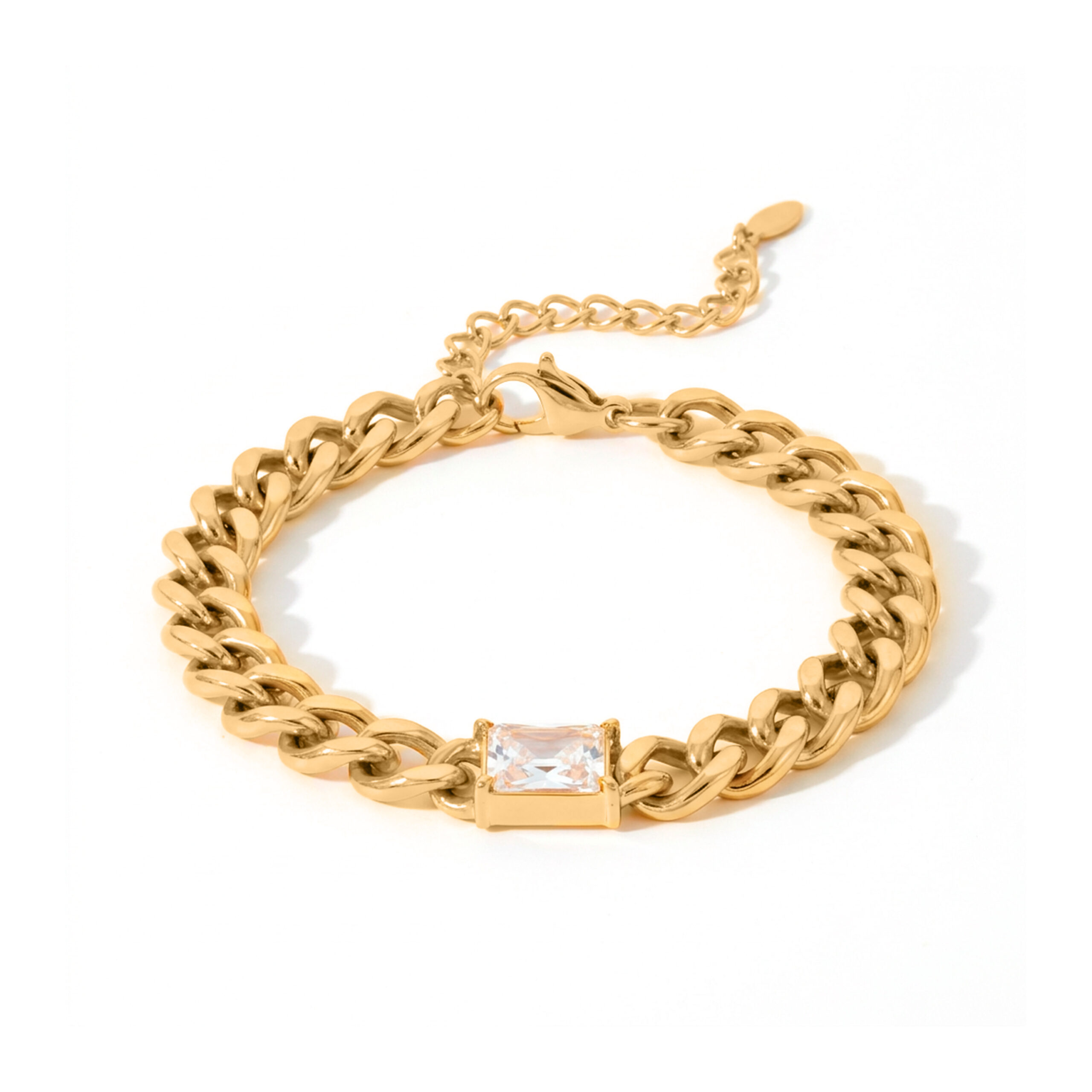 Luxenter Armband met glanzende zirkonia, afgewerkt in 18 karaats geelgoud - Baelah