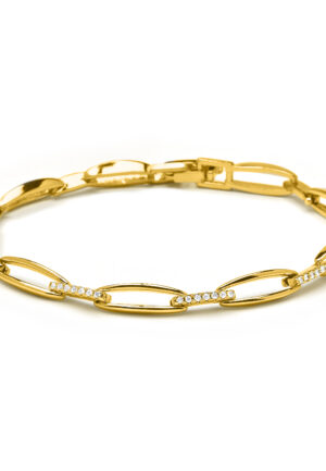 Luxenter Armband met schitterende zirkonia, afgewerkt in 18 karaats geelgoud - Thylo