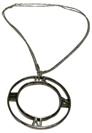 Alternative view of Tiffany & Co. Atlas Romeinse Cijfers Ronde Hanger Ketting in Sterling Zilver Metaal