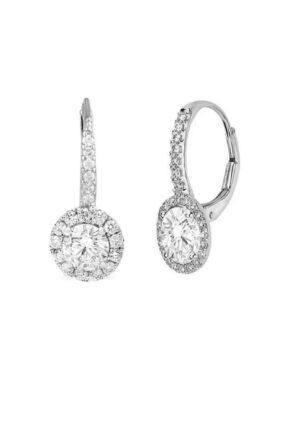 Dames Oorbellen met Hoepel in 925 Sterling Zilver met Cubic Zirconia BIPE073