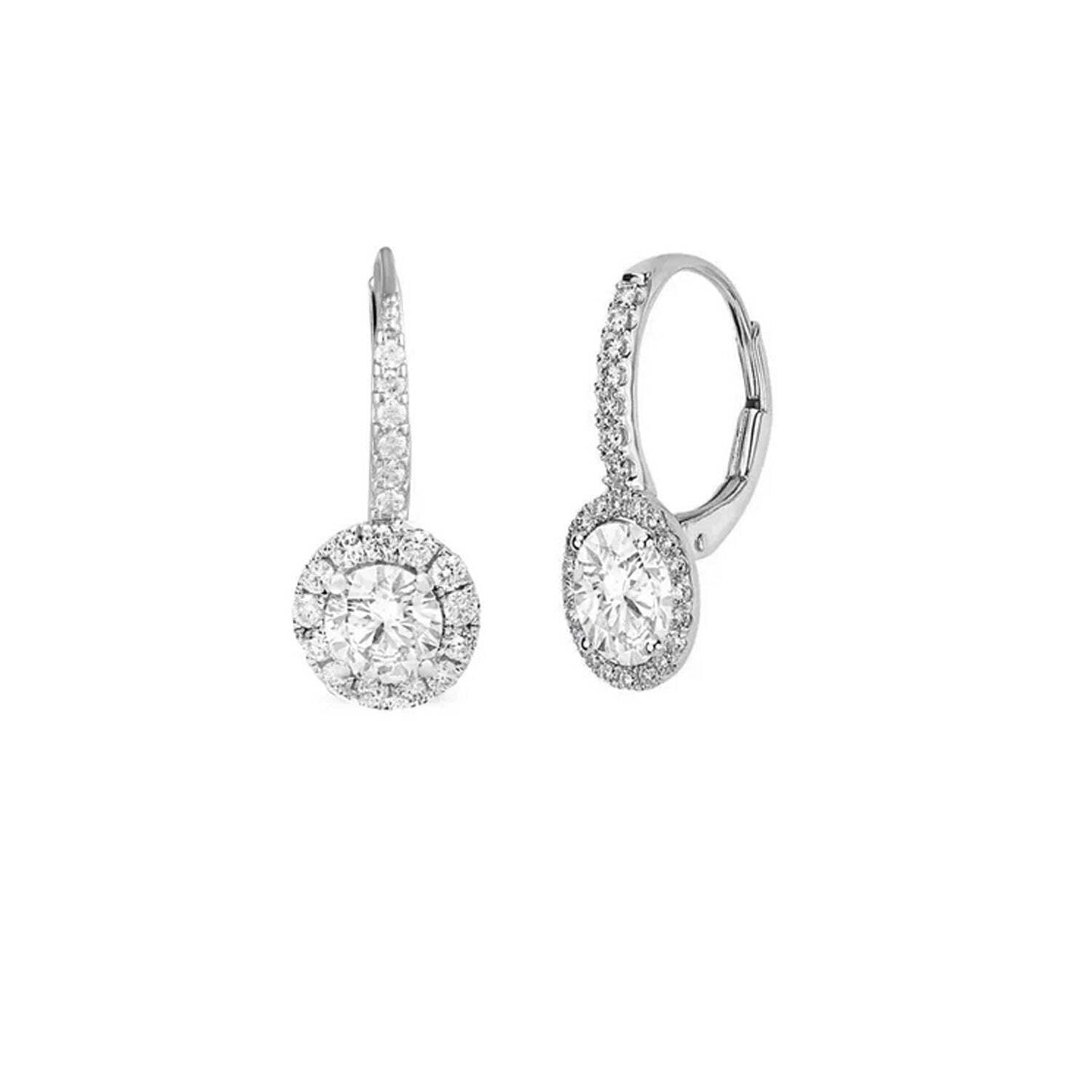 Dames Oorbellen met Hoepel in 925 Sterling Zilver met Cubic Zirconia BIPE073