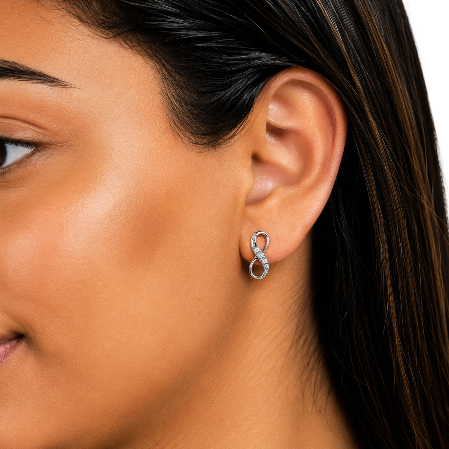 Vrouwelijke Infinity Oorbellen met Sparkles BIPE060 - Afbeelding 2