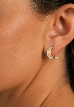 Alternative view of Vrouwen Tricolore Oorbellen in 925 Sterling Zilver BIPE052