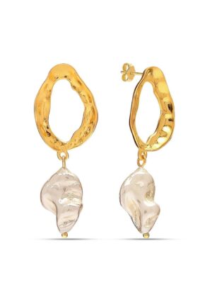 Vrouwen Barok Pareloorbellen in 925 Sterling Zilver BIPE067