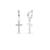 Dames Hoopsieraden met Diamanten Kruis in 925 Sterling Zilver BIPE075