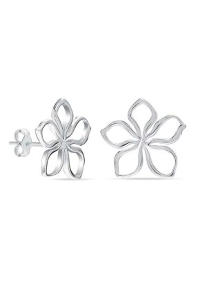 Dames 925 Sterling Zilveren Bloemvormige Oorbellen BIPE069