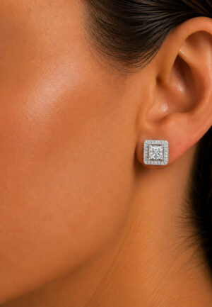 Alternative view of Dames Echte Sprankel Oorbellen in 925 Sterling Zilver met Cubic Zirkonia