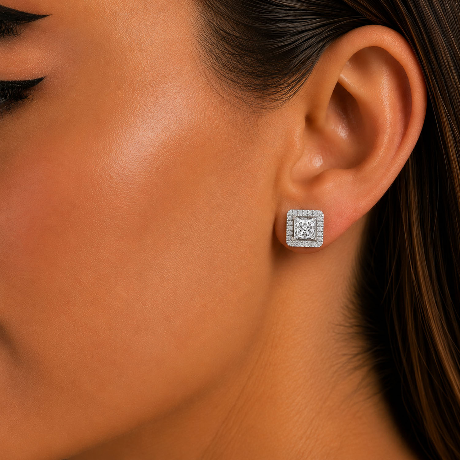 Dames Echte Sprankel Oorbellen in 925 Sterling Zilver met Cubic Zirkonia - Afbeelding 2