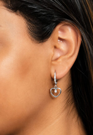 Alternative view of Dames Hart Oorbellen in 925 Sterling Zilver met Cubic Zirconia BIPE064