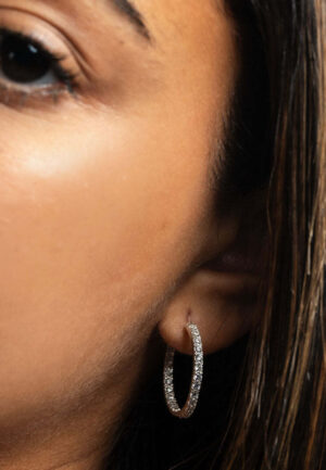 Alternative view of Dames Oorbellen met Hoepel en Cubic Zirconia, 925 Sterling Zilver BIPE028