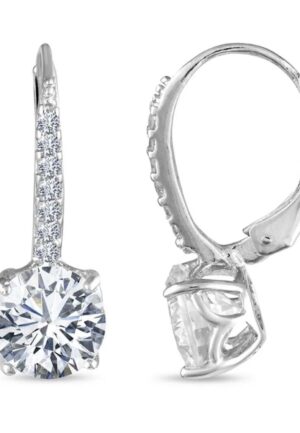 Dames Oorringen met Dangle en Cubic Zirconia, 925 Sterling Zilver BIPE019