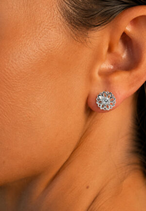 Alternative view of Dames IJskristal Oorbellen, 925 Sterling Zilver met Cubic Zirconia BIPE063