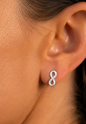 Alternative view of Vrouwen Infinity Oorbellen met Sprankels in 925 Sterling Zilver BIPE076