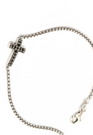 Dames Venetiaanse Kruzifixe Armband 'Zwarte Ziel' in 925 Sterling Zilver BIPU002