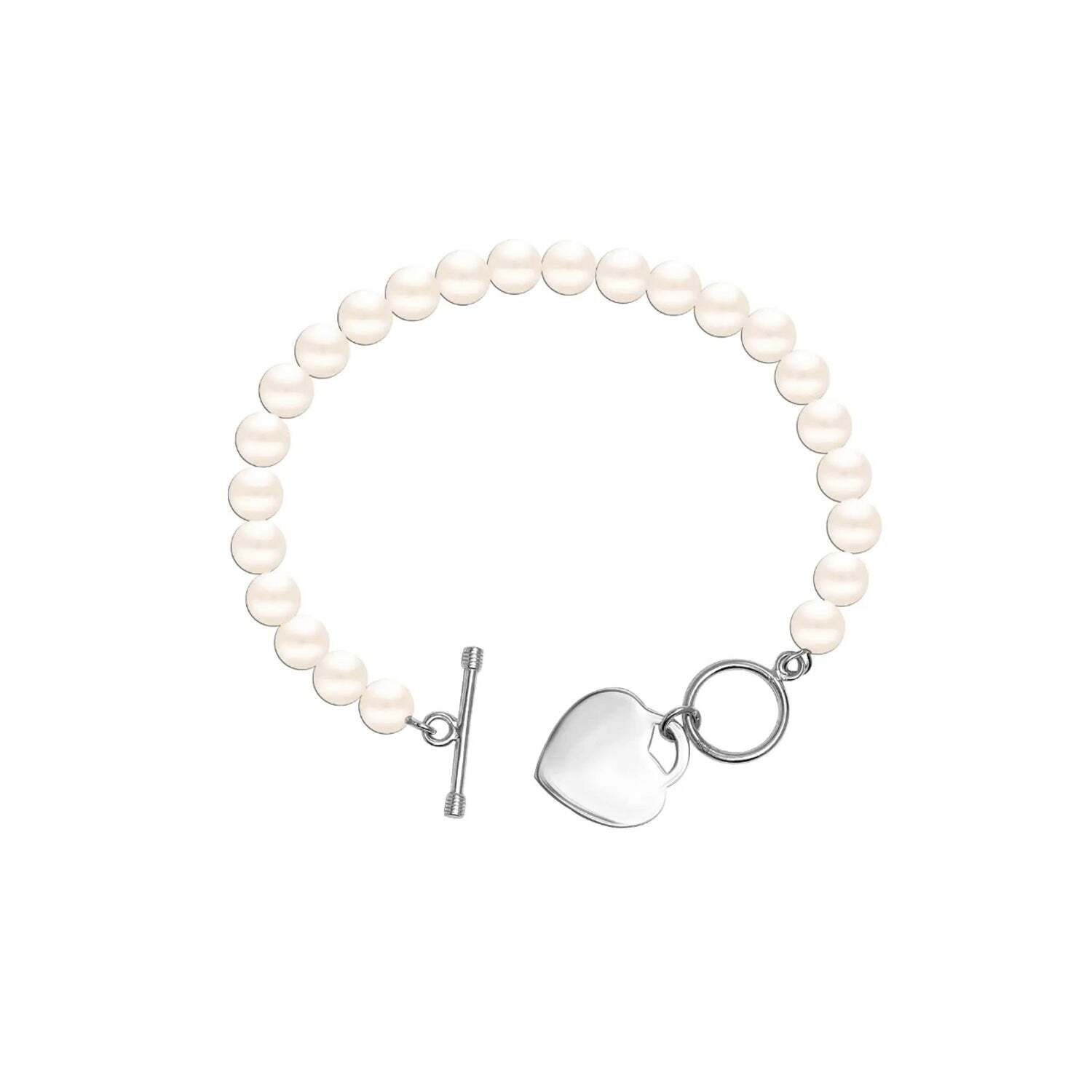 Damesparelarmband met hartbedel, 925 sterling zilver BIPU023