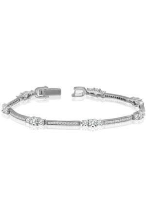Damesarmband met Sprankelende Cubic Zirconia, 925 Sterling Zilver BIPU022