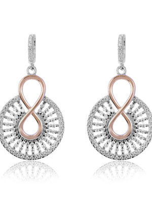 Orphelia 'Frida' Dames 925 Sterling Zilveren Dangle Oorbellen - Zilver/Roze ZO-7437