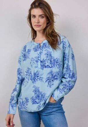 Blouse Sari Light green Fineliner print