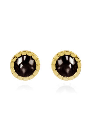 Luxenter, 925 sterling zilveren naadim en 18K vergulde onyx zirkonia oorbellen