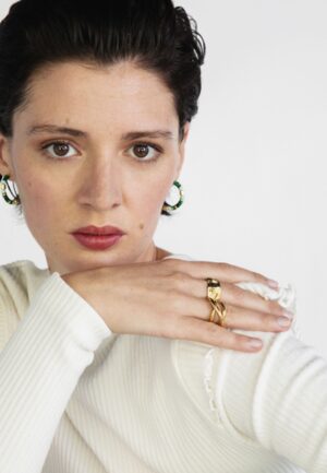 Alternative view of Luxent Sterling Zilver 925 Oorbellen met Malachiet in 18K Geel Goud - Ihun