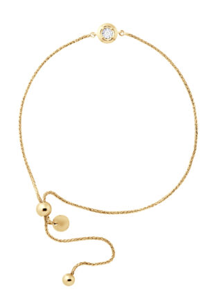 Diamond Bracelet Solitaire 0,02 0,50 Cts Cts Illusion Yellow Gold