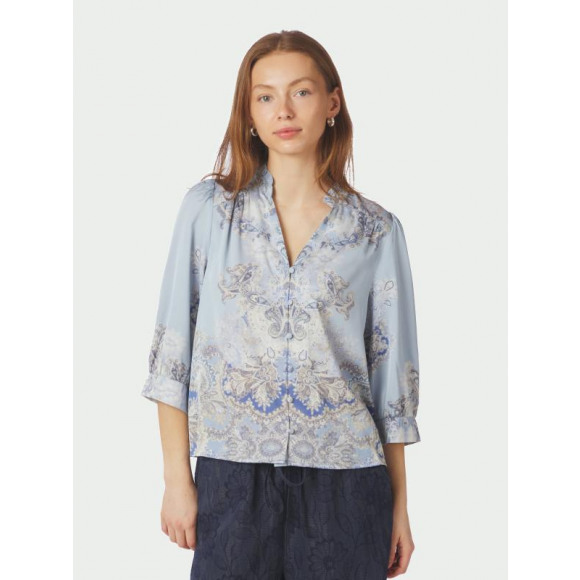Neo noir - Blauw | Dames | Blouse | Blauw | 38 | regular | Kamst mode
