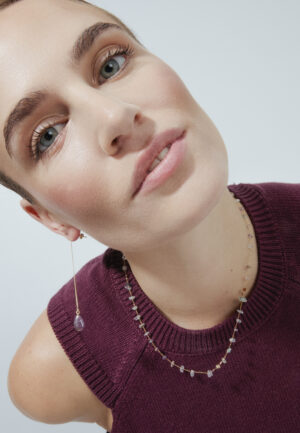 Alternative view of Luxenter, zoqoyi oorbellen in 925 sterling zilver en natuurlijke amethist 18K vergulde afwerking
