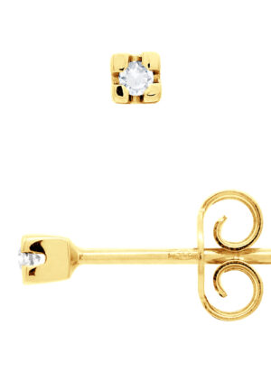 Diamanten oorknopjes 0040 Cts Yellow Gold