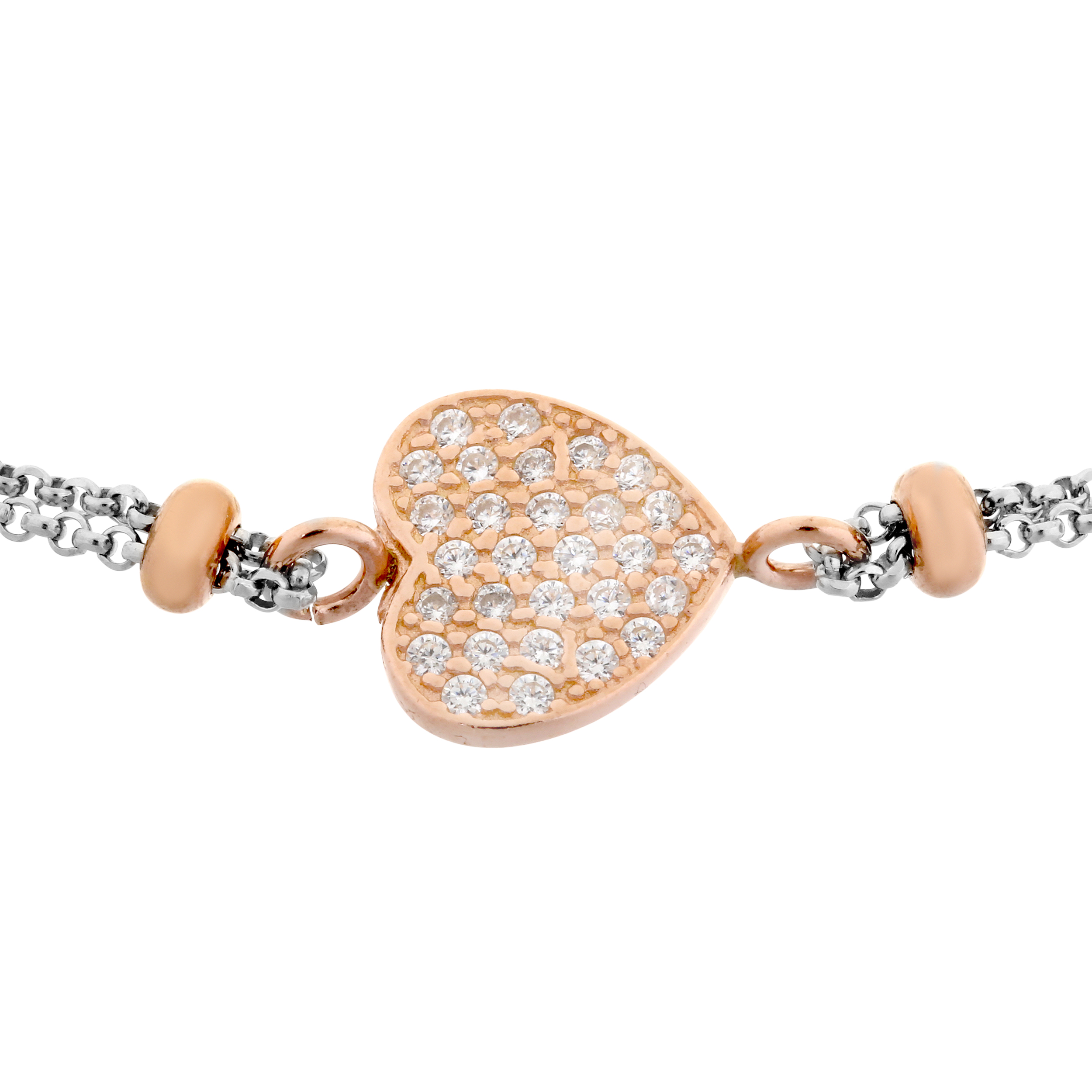 Orphelia Dames 925 Sterling Zilveren Armband - Zilver/Roze ZA-7195 - Afbeelding 2