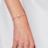 LOVE armband LINK zoetwaterparels Ronde 9-10 mm Roze Link Pink Nylon 925 - Afbeelding 2
