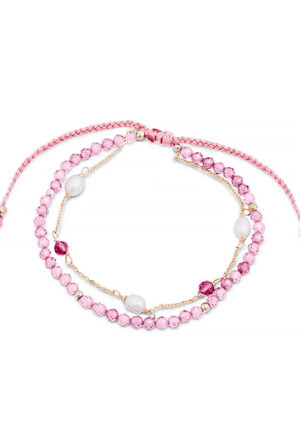 Luxenter armband, metaallegering en roze toermalijn 18K vergulde afwerking