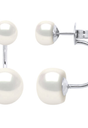 DUO Parel Oorbellen Zoetwater White 6 en 9 mm 925