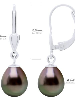Alternative view of Oorbellen van Zilver 925 en Echte Gekweekte Tahiti-Parels Parel 8-9 mm