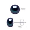 Oorbellen van Zilver 925 en Echte Gecultiveerde Zoetwaterparels Knop 7-8 mm - Afbeelding 2
